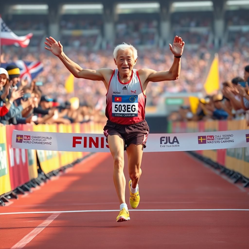 92-летний бегун из Монголии выиграл чемпионат мира, пробежав 100 метров за 18,29 секунды